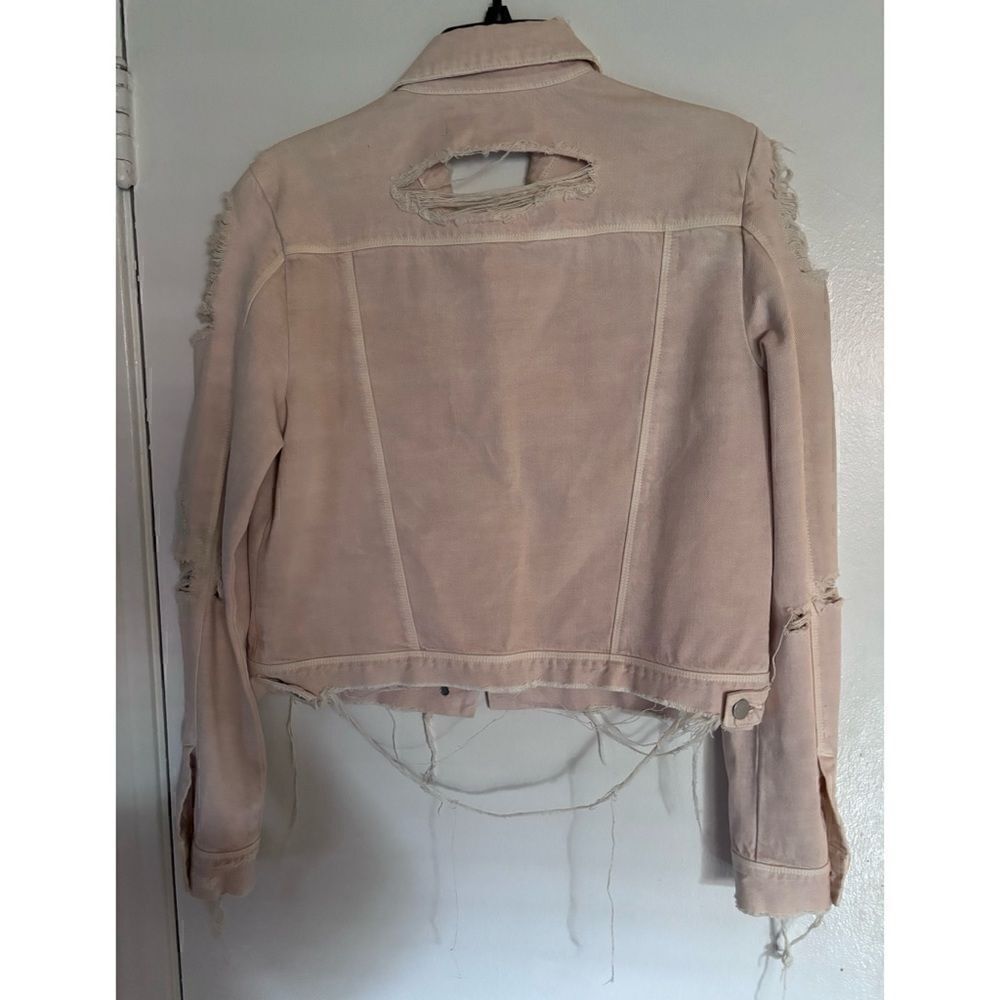 J Brand Cream Distressed & Ripped
Denim Buttoned Jacket M - Picture 8 of 13